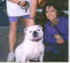 Anna and bulldog on vacation-USE.JPG (51499 bytes)